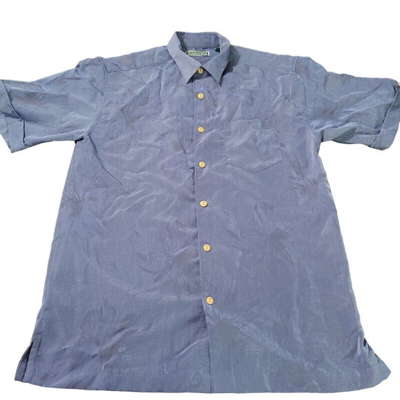 Cubavera Mens Button-Up Shirt Blue Size Small Polyester Short Sleeve Collar - Picture 1 of 12